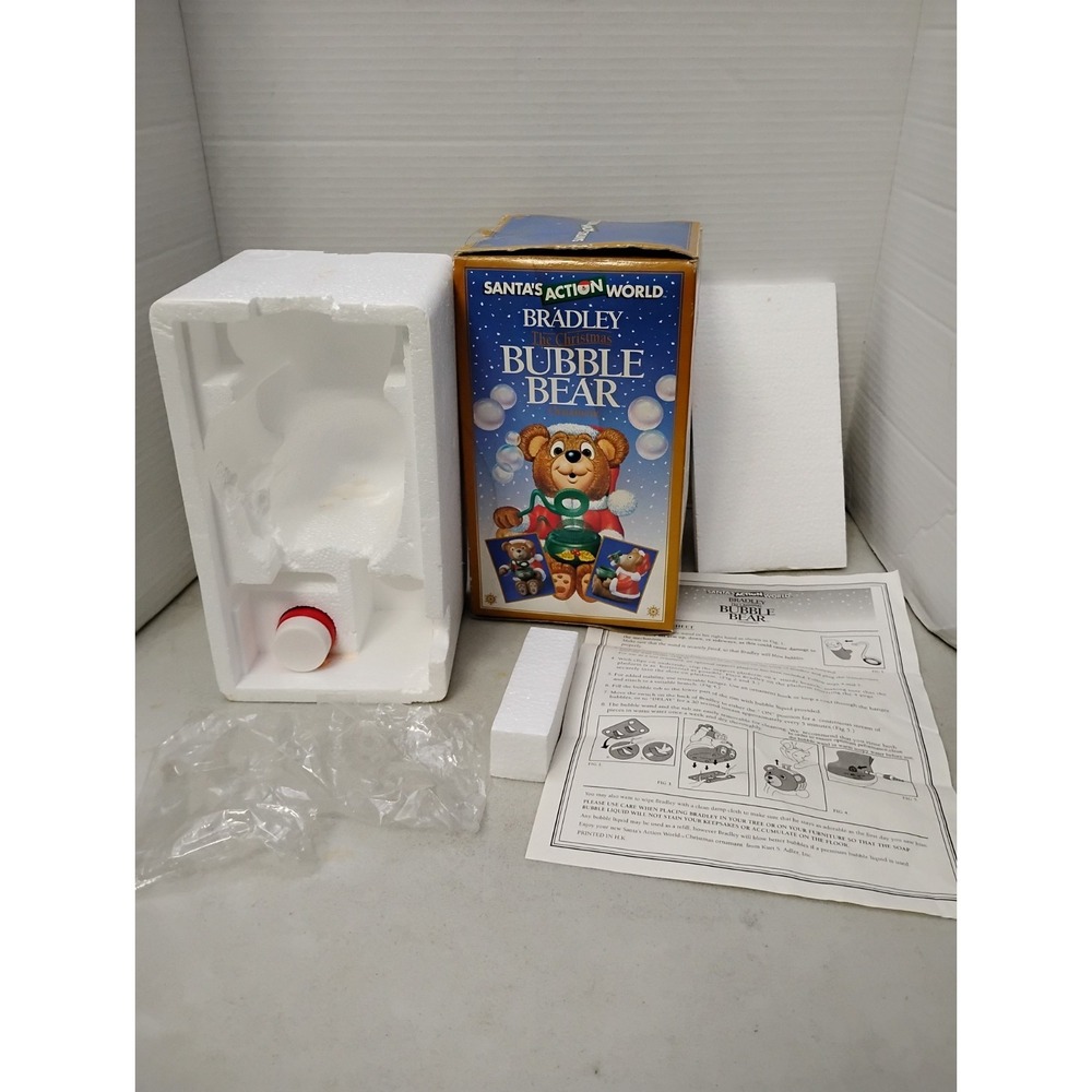 Vintage Christmas Santa's Action World Kurt Adler Bradley Bubble Bear BOX PARTS